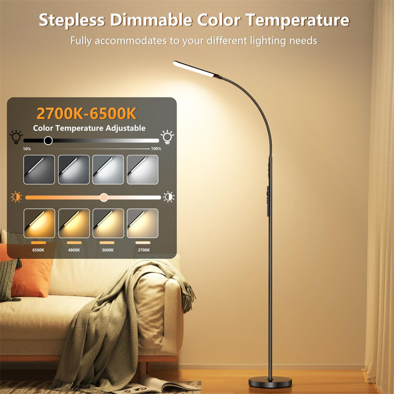 175cm Matte LED Arched Floor Lamp