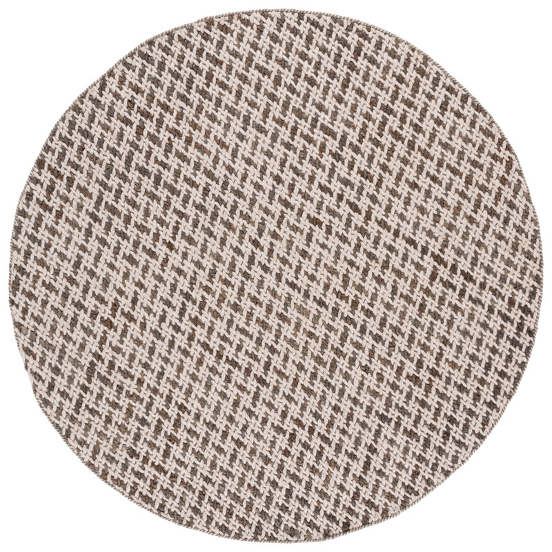 Natural Fiber Couture 104 Hand Loomed Performance Houndstooth Rug, Round 6'