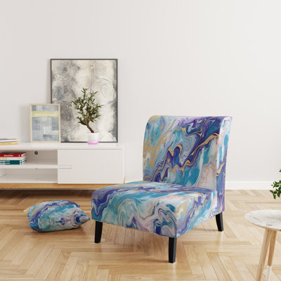 Berendien Marble Upholstered Slipper Chair Velvet