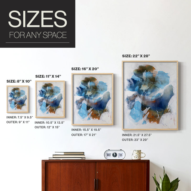 «Misty Blue II», reproduction encadrée - bois massif, H 21 po x l 17 po, Naturel