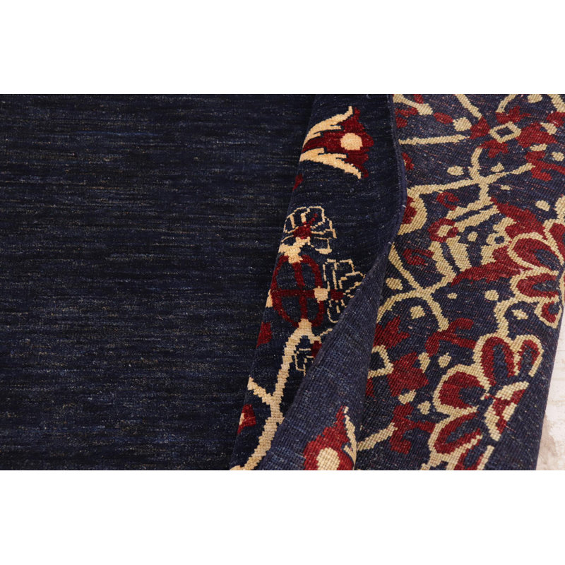 Tapis oriental noir / brun en laine noué à la main 9 pi 3 po x 12 pi 4 po Oriental