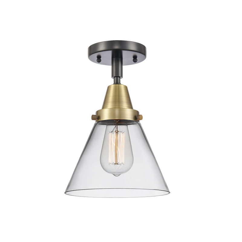 Plafonnier en verre, DEL, Non, Laiton antique noir