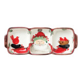 Old St. Nick Earthenware Divided Serving Dish