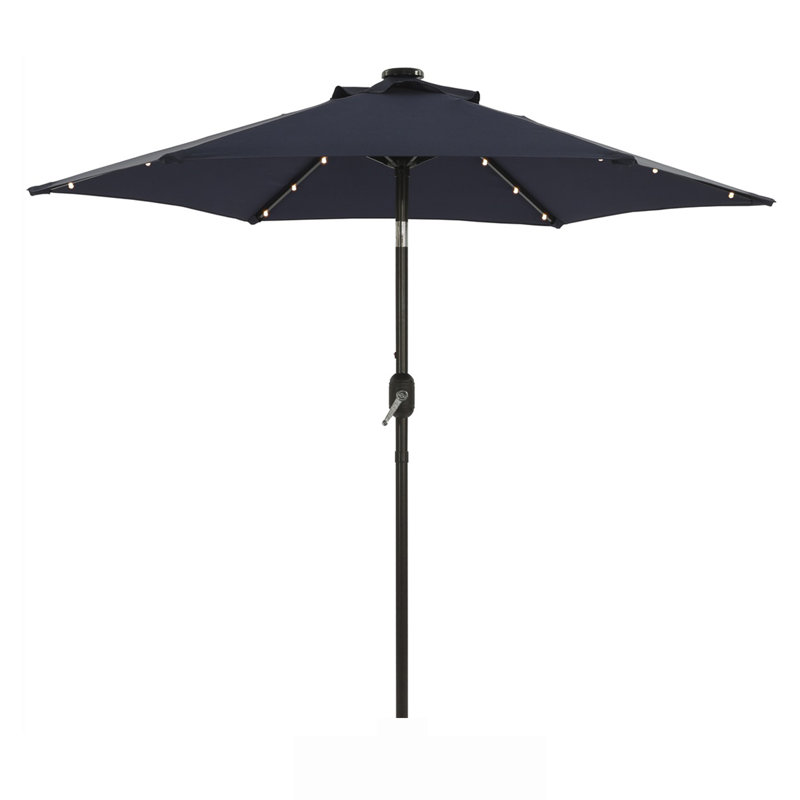 Parasol de marché lumineux 7,5 pi Atanase, Bleu marine, H 84 po x l 86,6 po x P 86,6 po