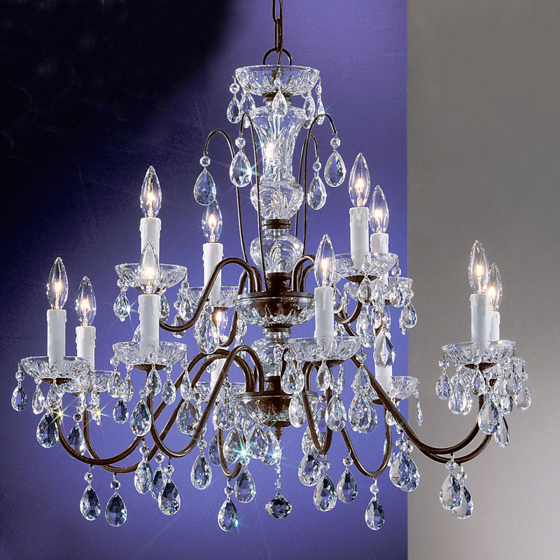 Style bougie classique/traditionnel 12 lumières lustre Letitia, Bronze anglais