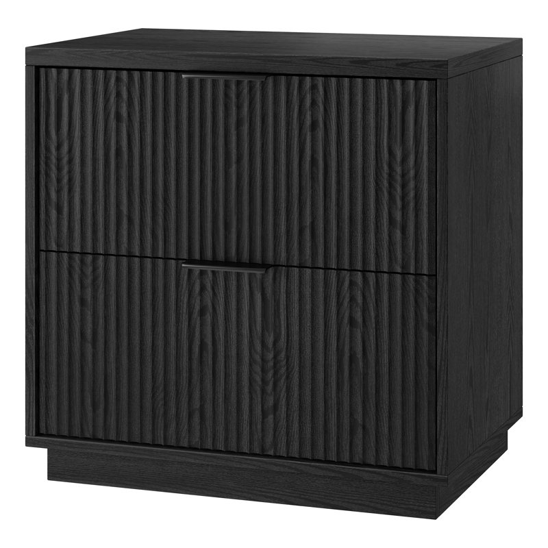 Bossett 24" Wide Rectangular Nightstand, Black Grain