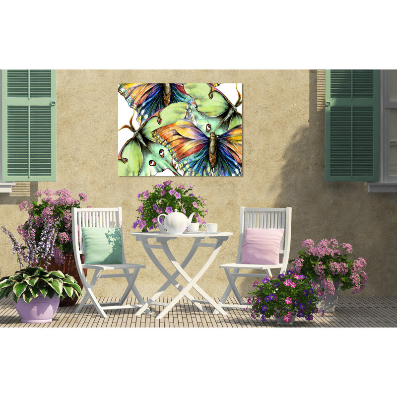 Décoration murale d’extérieur papillon pastel #2
