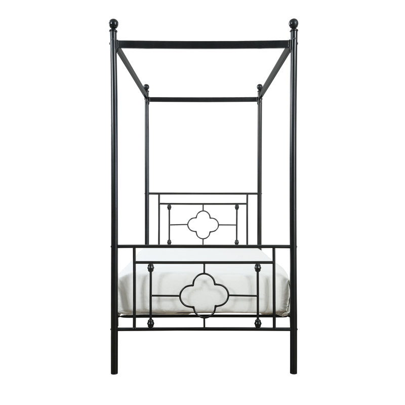 Twin Canopy Bed with Metal Frame