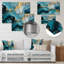Turquoise Gold Infused Marble II - Fractals Metal Wall Decor-1588657557