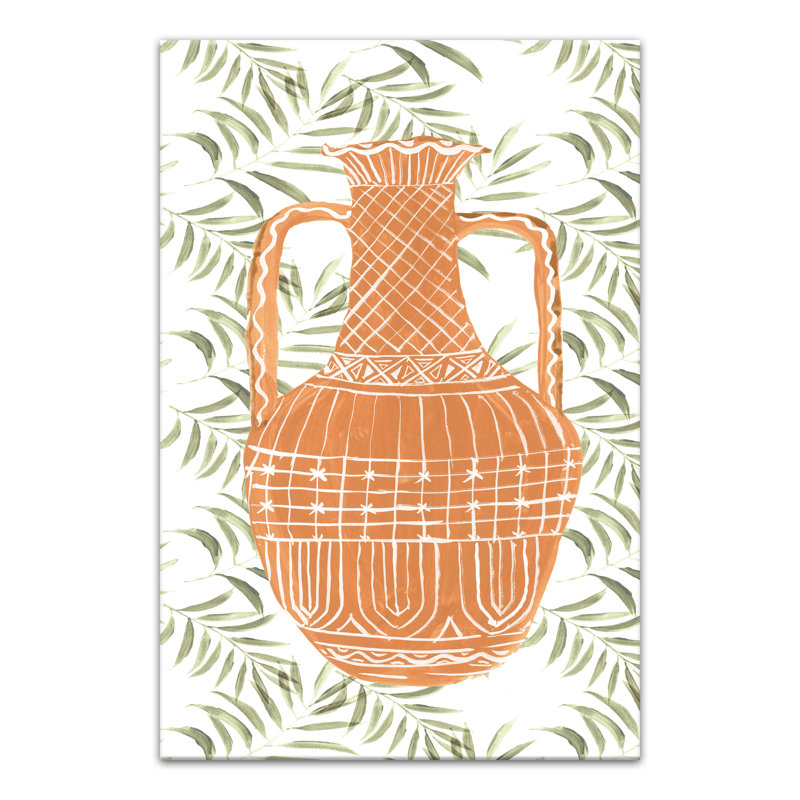 Motif de poterie à motifs sur toile, Toile tendue, H 36 po x l 24 po x P 1,25 po