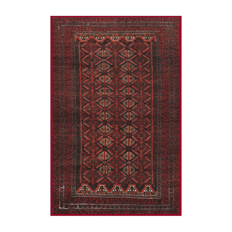 Tapis rouge à motif sud-ouest, Rectangle 5 pi x 7 pi