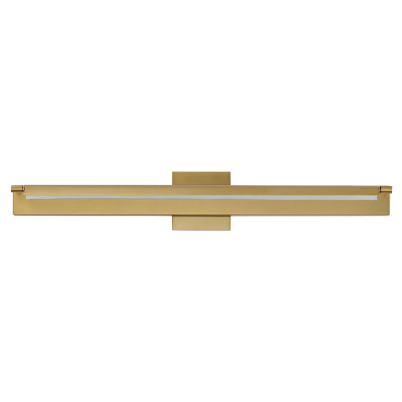 Delica LED Flush Mounted Sconce, Natural Aged Brass, 4.75" H x 30" W x 6" D
