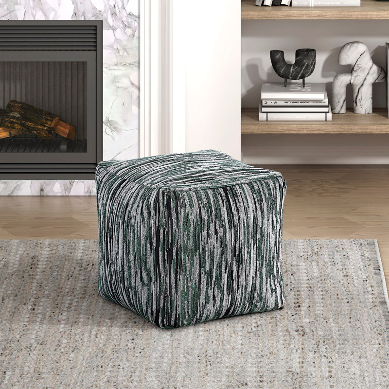 Repose-pieds rembourré en tissu multicolore Modern