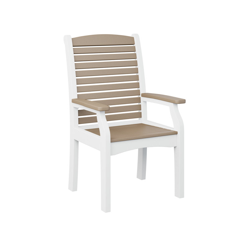 Classic Terrace Outdoor Dining Armchair, White/Weatherwood