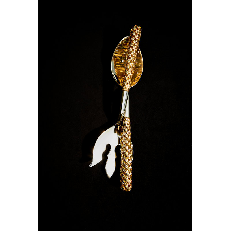 Gold Hollow Braid Serving Set