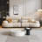Khaki Genuine Leather Modular Sofa-1311646665-1311646671