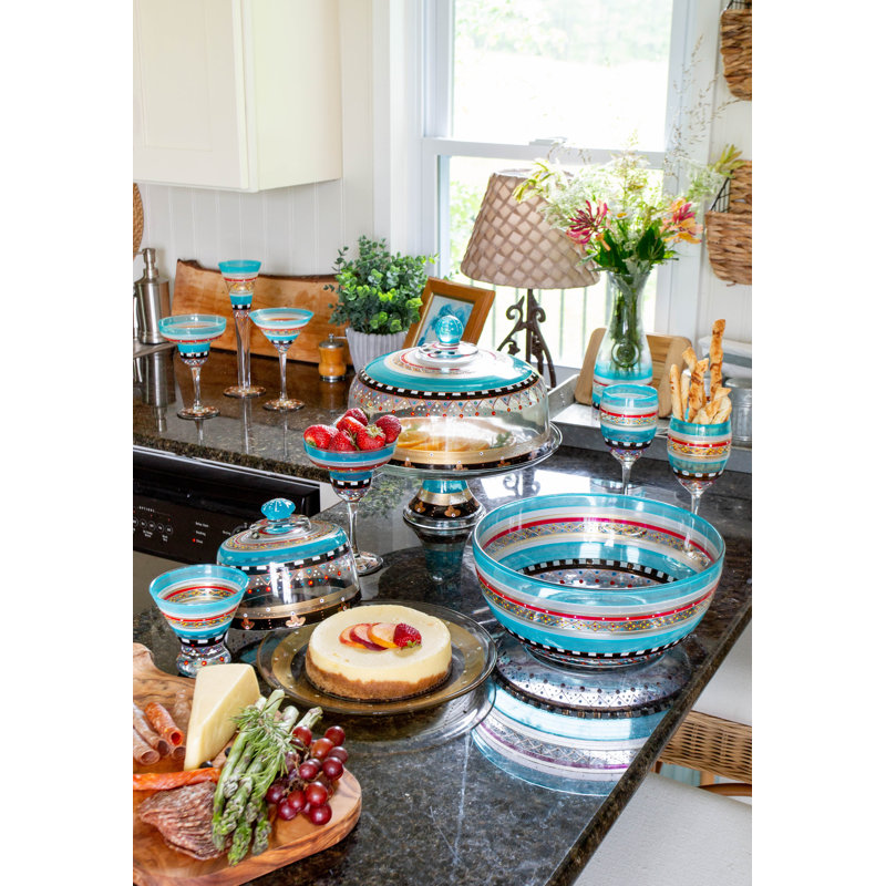 Mosaic Carnival Glass Cake Stand
