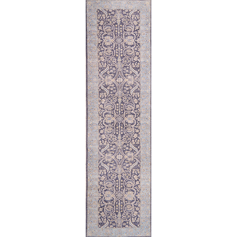 Tapis de couloir bleu marine / bleu / beige de haute qualité Ziegler 3000