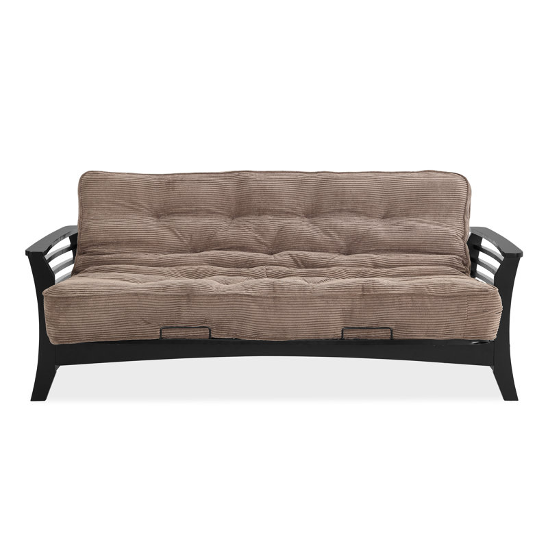 Futon et matelas Mccaffery, Velours côtelé couleur chocolat