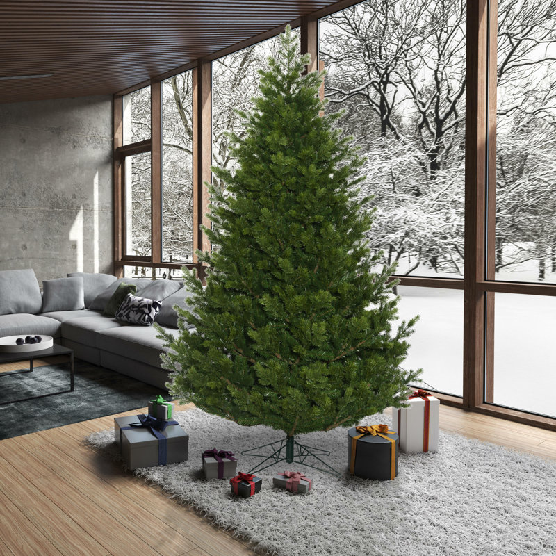 Vickerman Eagle Frasier Fir Artificial Christmas Tree with Wooden Cross Stand, 9 ft