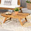 Table basse d'extérieur avec plateau en bois - couleur, L 36,67 po x P 23,54 po H 12,57 po, lattes ouvertes 37 24 12,5 po, conception classique