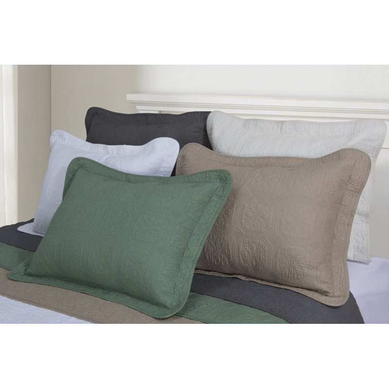 Ensemble de courtepointe en coton texturé pour grand lit 3 pièces Corrington, Taupe