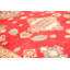 Tapis unique en laine noué à la main style Ouzbék Gazni des années 2010 de 5 pi 2 po x 6 pi 3 po rouge Riaan