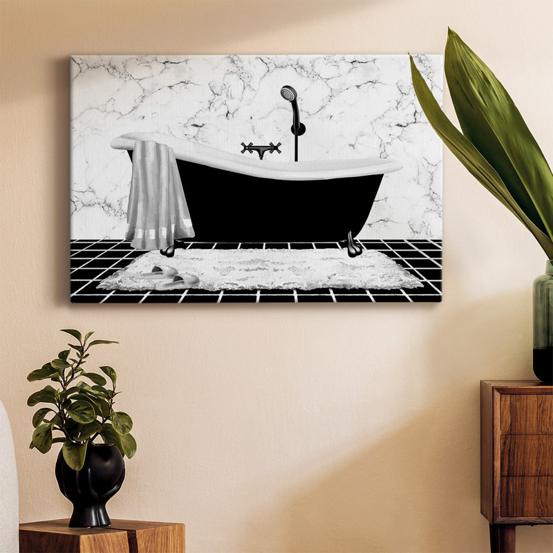 Modern Bath I-Gallery Wrapped Canvas, 12" H x 18" W
