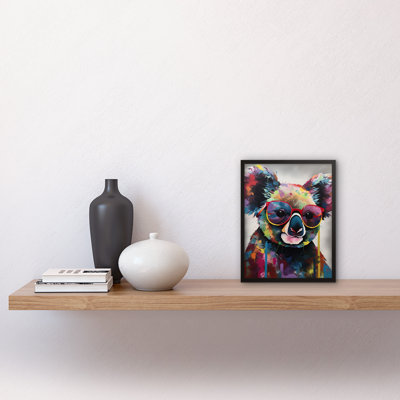 Arney Koala With Purple Sunglasses Modern - Single Picture Frame Print