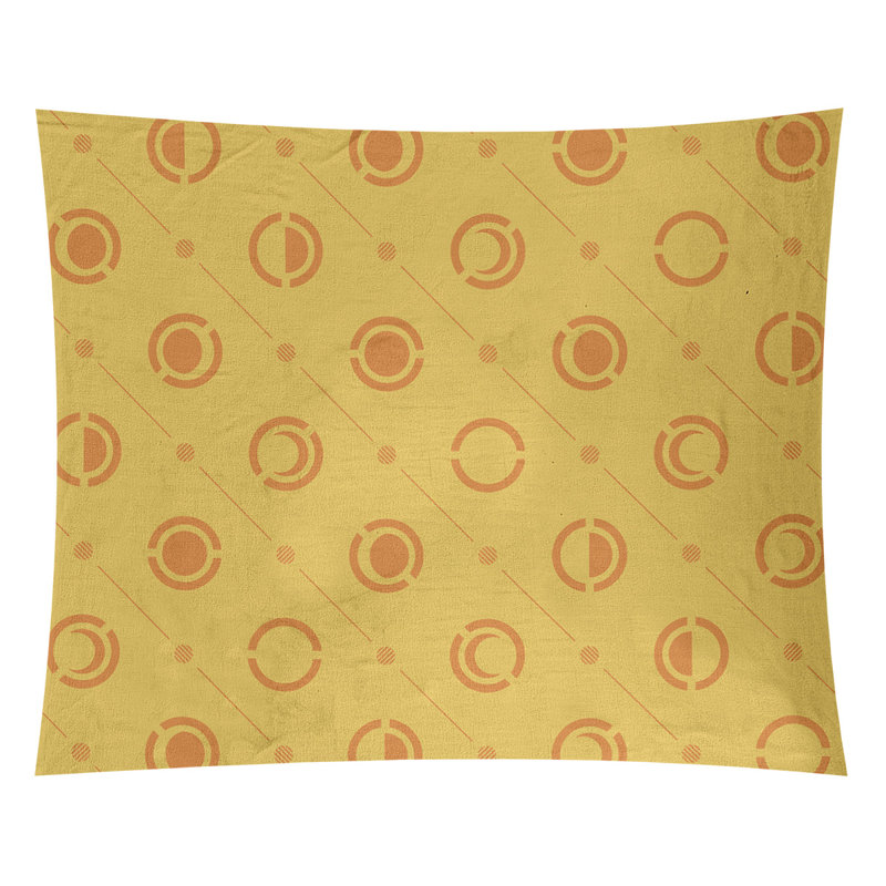 Skeffingt Polyester Tapestry, Gold/Orange, 68" H x 80" W