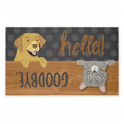Tapis de porte d'extérieur Hello Goodbye