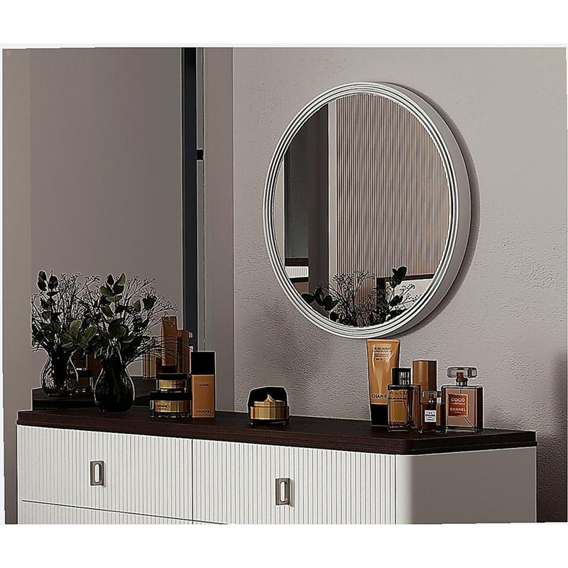 Miroir rond gris Carina