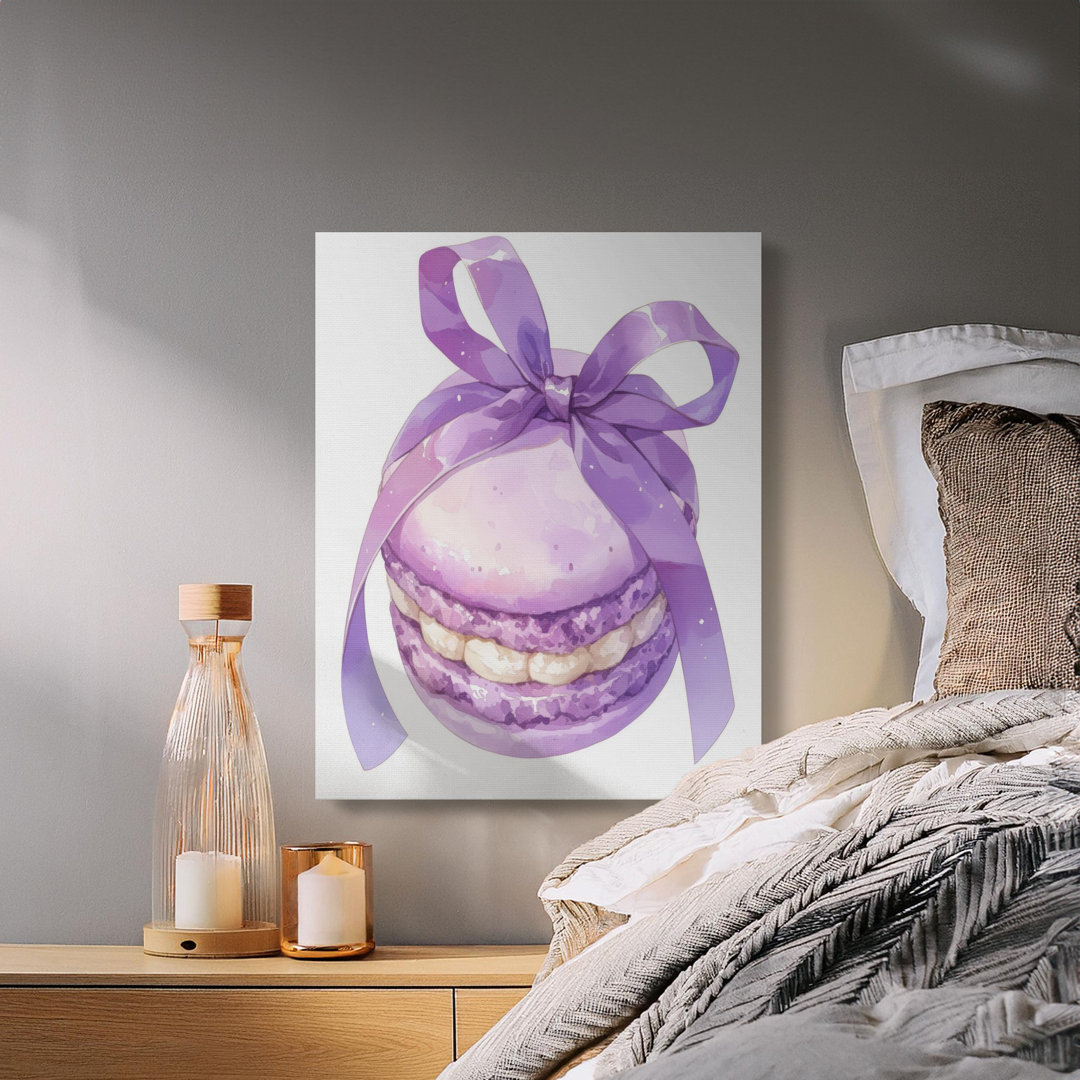 Purple Macaron Watercolor Canvas Print