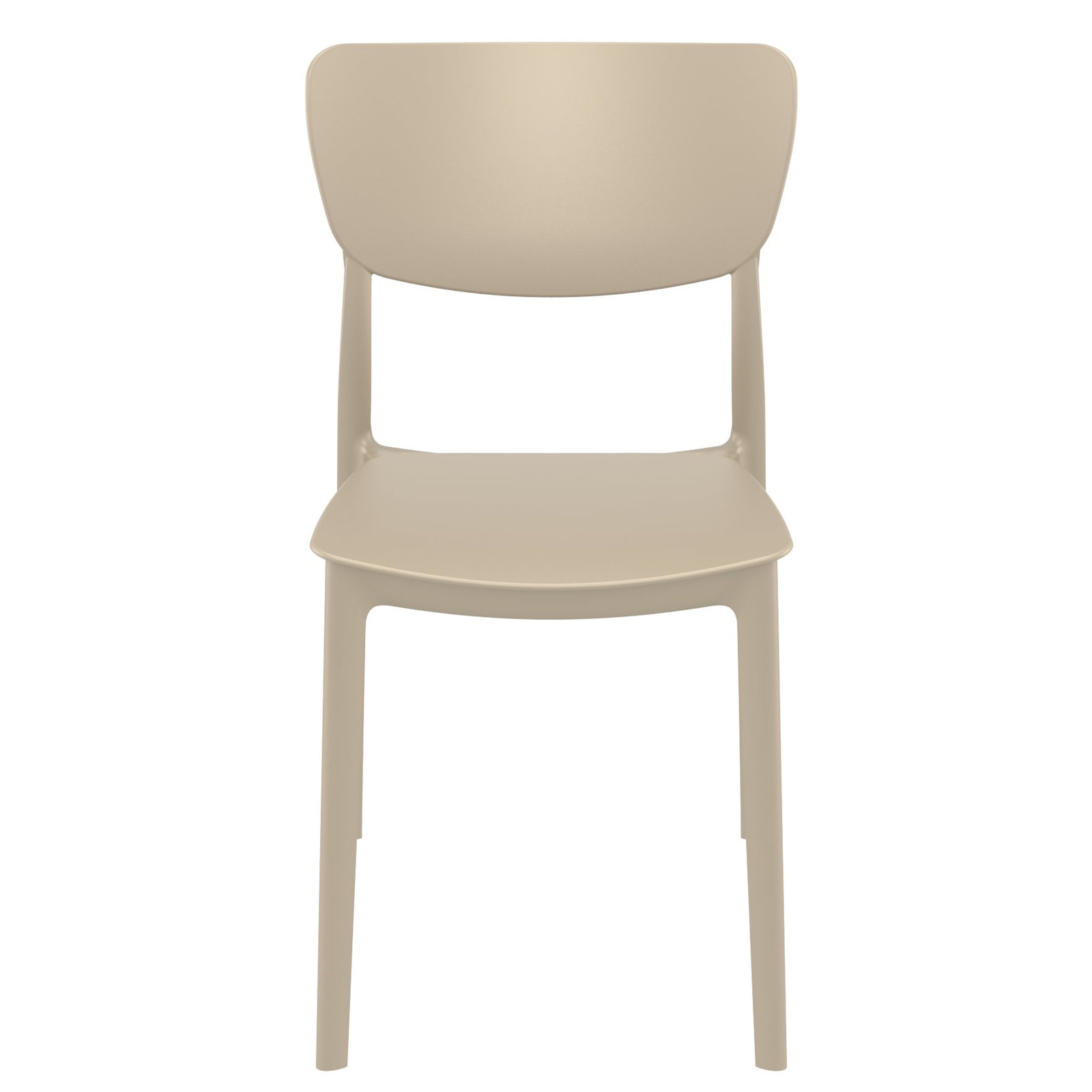 Farrah Outdoor Stacking Dining Side Chair, Taupe