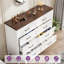 Commode 8 tiroirs à grain de bois avec dessus imperméable - Commode robuste pour chambre à coucher / salon