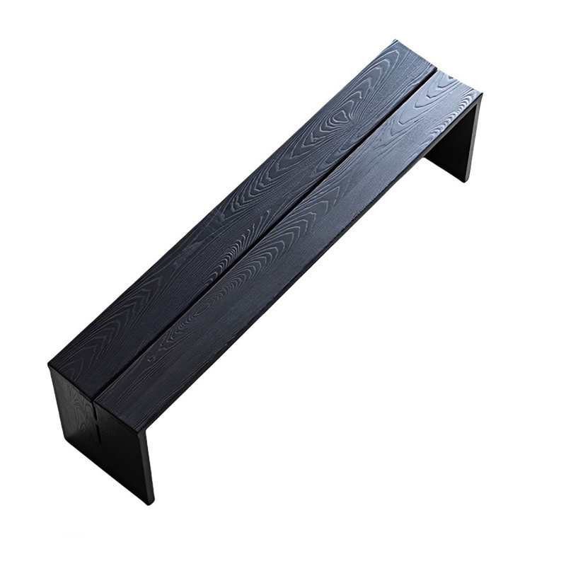 Tabouret de bout en pin noir, H 17,71 po x l 86,61 po x P 13,77 po