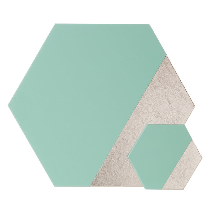 Geome Geometric Novelty Placemat, Jade/Silver