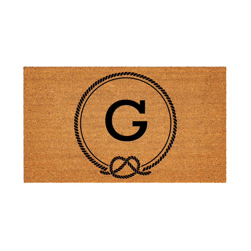 Coastal Coir Mat Nautical Monogram 28x16" , G