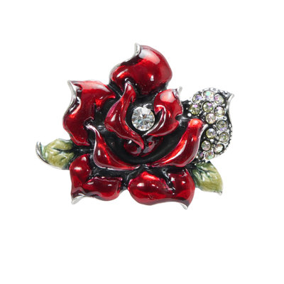In The Garden large rose knob decorated with Swarovski clear crystals