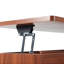 Bureau de direction en L noyer de 55,1 po avec bureau à hauteur ajustable en noyer, tiroirs de rangement et armoire