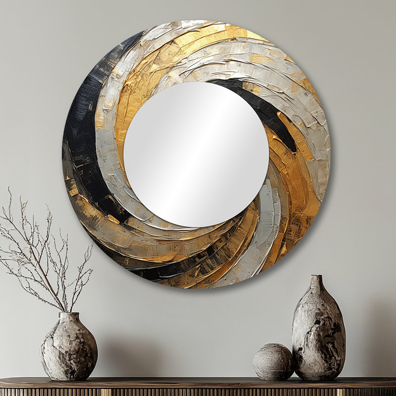 Beige noir minimalisme spirales poteries, 29 po x 29 po