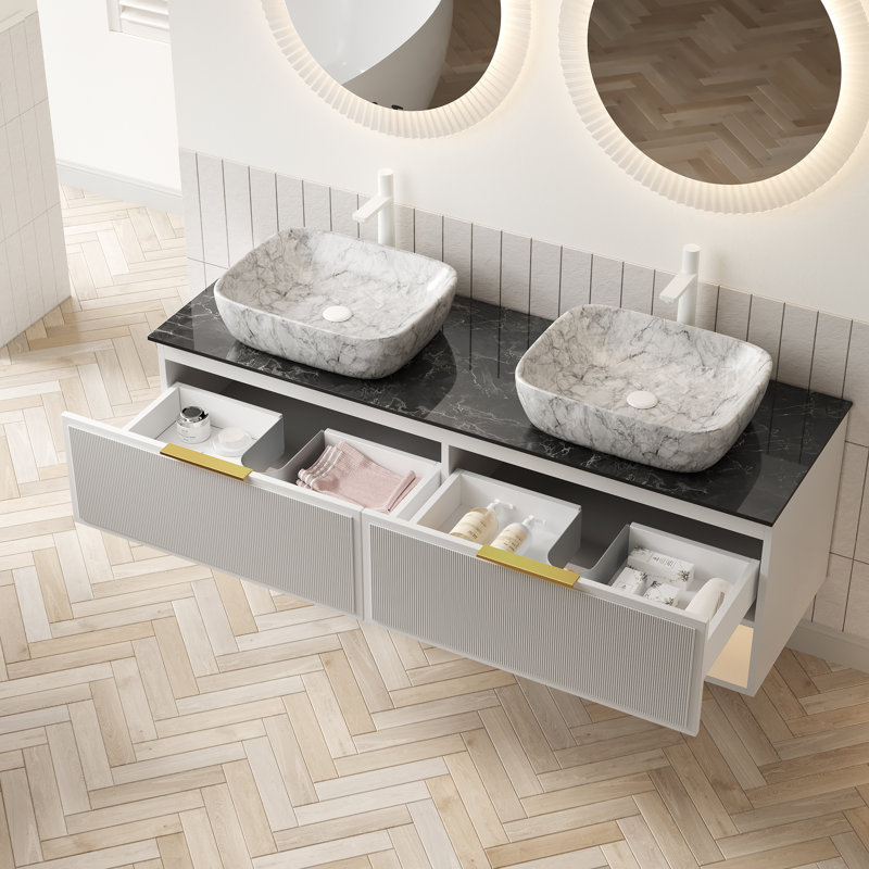 Meuble-lavabo flottant en contreplaqué Alessivo