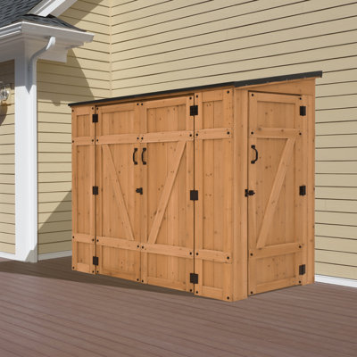 Cassidy 6 Ft. W X 3 Ft. D Diy Backyard Cedar Wood Storage Shed With Side Cabinet And Metal Roof