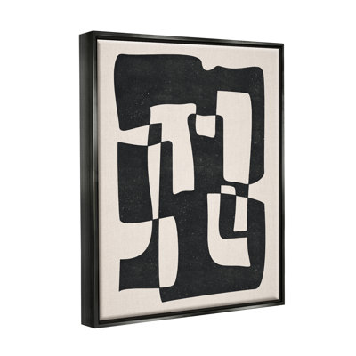 "Bold Blocked Abstract Layered Shapes", cadre flottant, impression sur toile