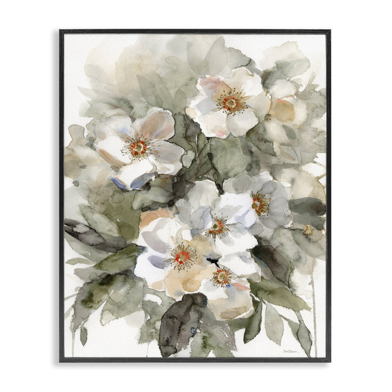  Abstrait floral groupé, estampe numérique par Carol Robinson, H 14 po x l 11 po, Giclée encadrée noir minuit