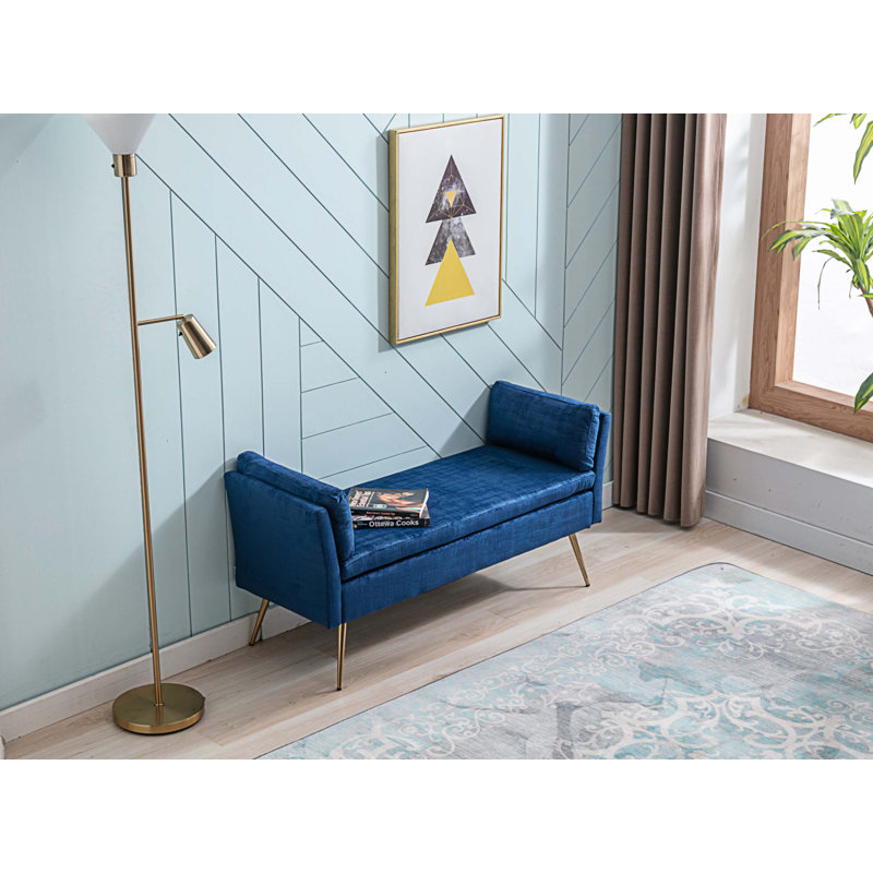Banc rembourré Markevius, Bleu