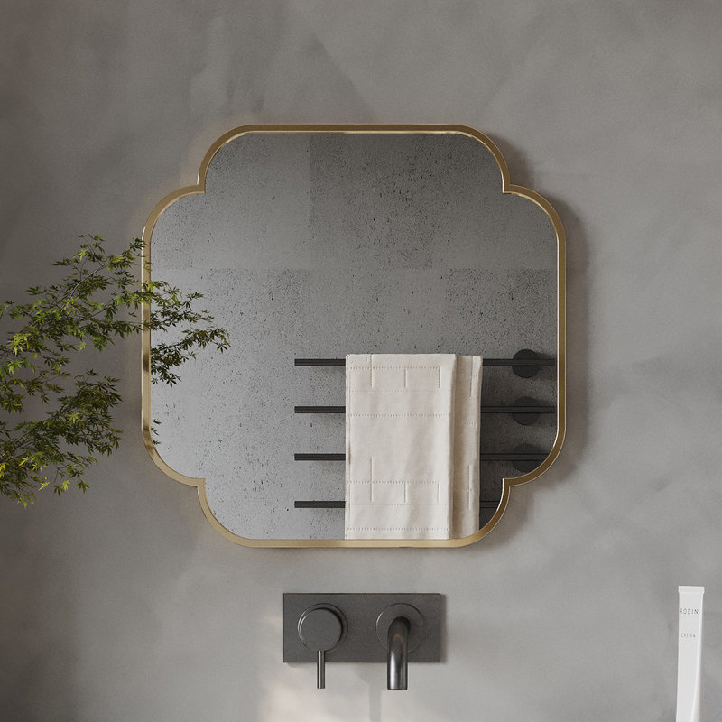 Miroir mural Macluu, 23,6 po x 23,6 po, Or
