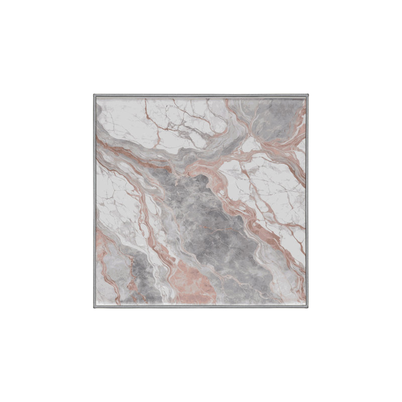 Machine Washable Gray Area Rug, Square 8'