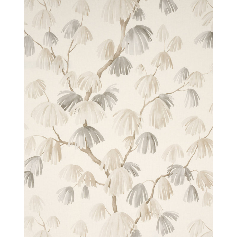 Schumacher x David Kaihoi Weeping Pine Fabric, Neutral