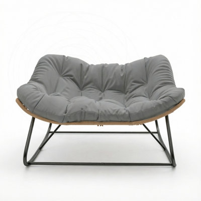 Double Oversized Rocking Egg Chair with Gray Cushion